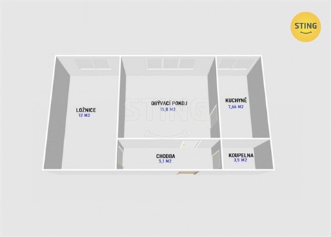 Pronájem bytu 2+1, 44 m² - 10