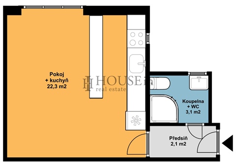 Pronájem bytu 1kk, 27 m² 4