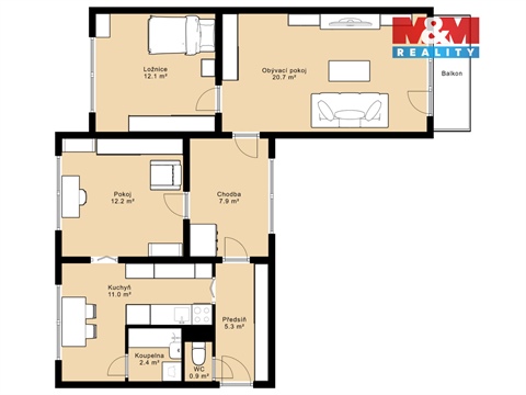 Prodej bytu 3+1, 78 m² 10