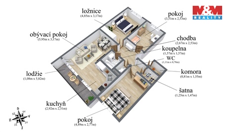 Prodej bytu 4+1, 79 m² 2