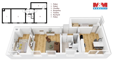 Prodej bytu 3+1, 56 m² - 0