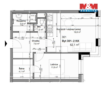 Prodej bytu 2kk, 52 m² - 20