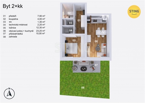 Prodej bytu 2kk, 51 m² 6