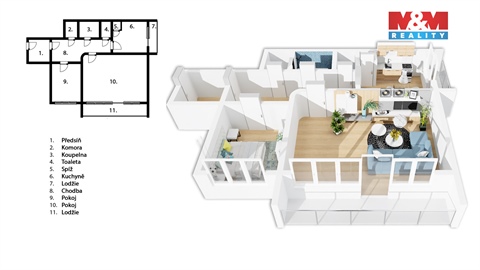 Prodej bytu 2+1, 75 m² - 0