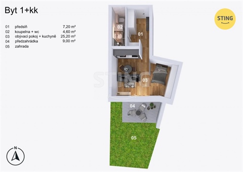 Prodej bytu 1kk, 37 m² 2