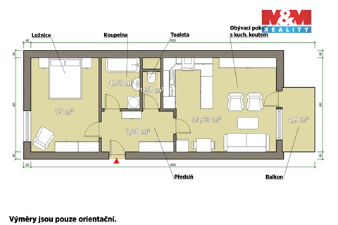 Pronájem bytu 2kk, 51 m² - 4