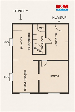 Pronájem bytu 1+1, 38 m² - 0
