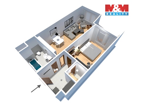 Prodej bytu 2kk, 54 m² 2