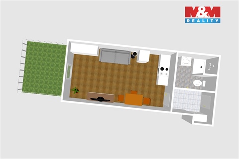 Pronájem bytu 1kk, 29 m² - 4