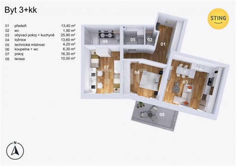 Prodej bytu 3kk, 82 m² 10