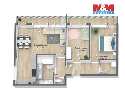 Prodej bytu 3kk, 74 m² 8