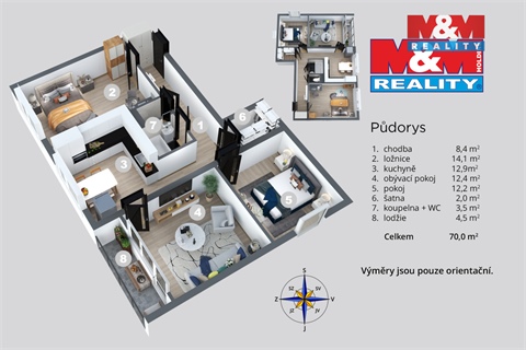 Prodej bytu 3+1, 66 m² 14