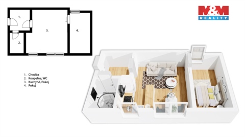 Pronájem bytu 2kk, 49 m² - 8