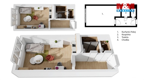 Prodej bytu 1kk, 25 m² - 0