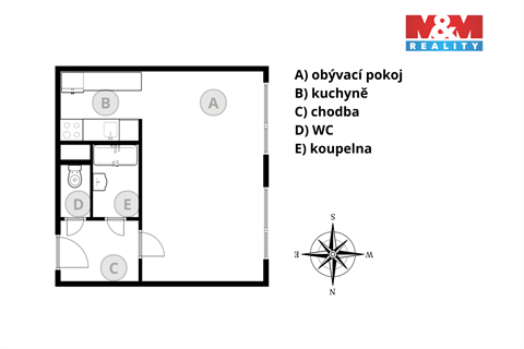 Pronájem bytu 1kk, 32 m² - 4