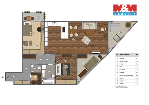 Prodej bytu 3kk, 90 m² - 22