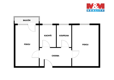 Pronájem bytu 2+1, 46 m² - 2
