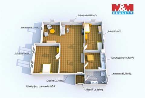 Pronájem bytu 3+1, 140 m² - 0