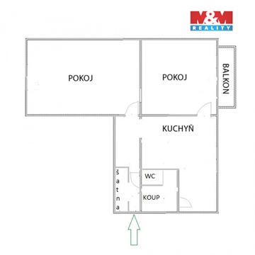 Pronájem bytu 2+1, 49 m² - 4