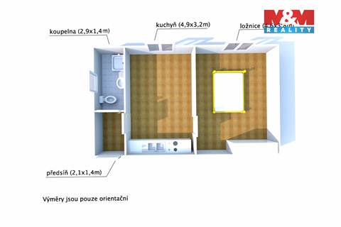 Pronájem bytu 1+1, 43 m² 14