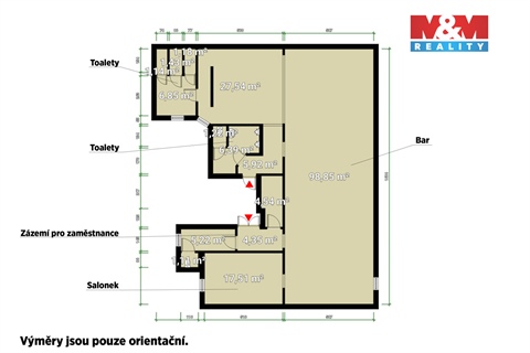 Pronájem obchodních prostor, 185 m² - 0