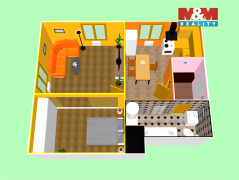 Pronájem bytu 2kk, 48 m² - 8