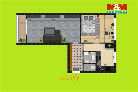Prodej bytu 2+1, 55 m² - 2