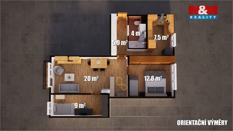Prodej bytu 3+1, 63 m² 6