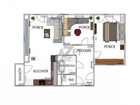 Pronájem bytu 3kk, 61 m² 4