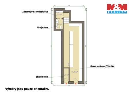 Pronájem obchodních prostor, 33 m² 2