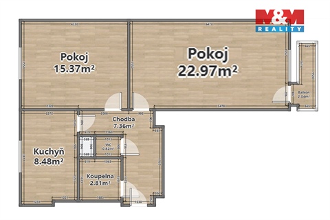Pronájem bytu 2+1, 69 m² - 8