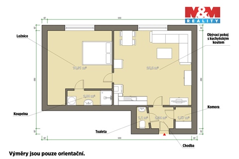 Pronájem bytu 2kk, 53 m² 2