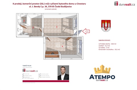 Prodej obchodních prostor, 50 m² - 0