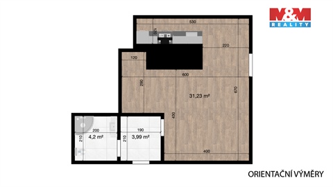Pronájem bytu 1kk, 39 m² - 10