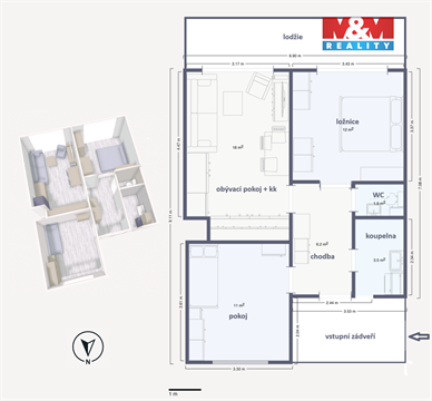 Pronájem bytu 3kk, 58 m² - 8