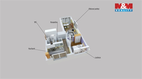 Pronájem bytu 2+1, 50 m² - 4