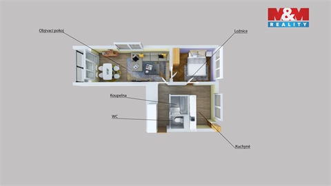 Pronájem bytu 2+1, 50 m² 20