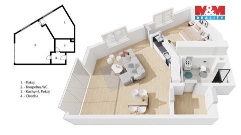 Prodej bytu 2kk, 65 m² - 0