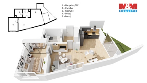 Prodej bytu 2kk, 70 m² 2