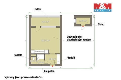 Pronájem bytu 1kk, 27 m² - 4