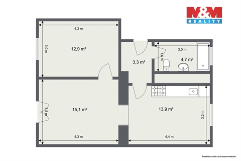Prodej bytu 2+1, 50 m² - 8