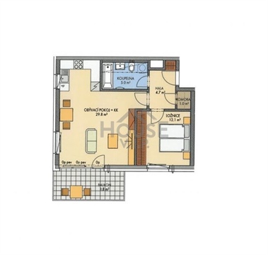 Prodej bytu 2kk, 55 m² 2