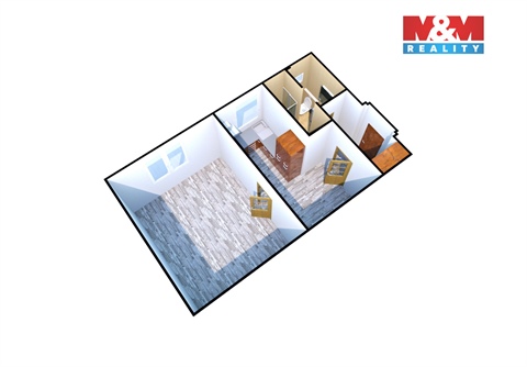 Pronájem bytu 1+1, 36 m² 2