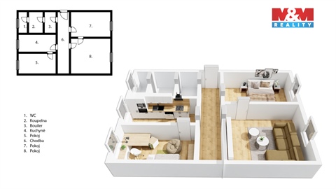 Prodej bytu 3+1, 61 m² - 0