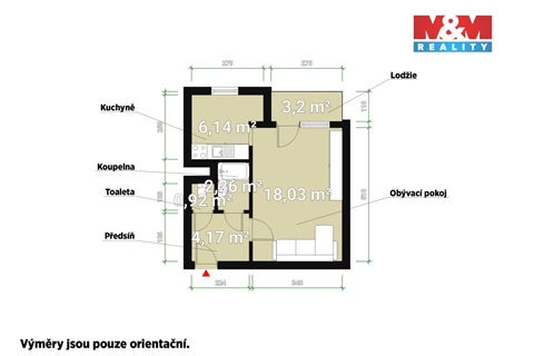 Prodej bytu 1+1, 38 m² 2