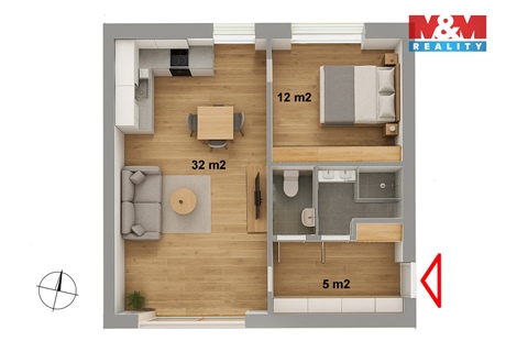 Prodej bytu 2kk, 58 m² 12