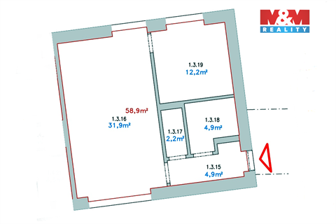 Prodej bytu 2kk, 58 m² - 12