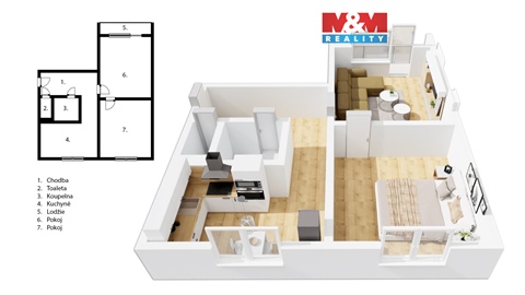 Prodej bytu 2+1, 54 m² 0