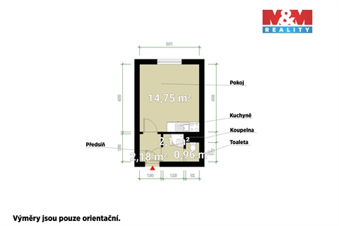 Pronájem bytu 1kk, 20 m² - 14