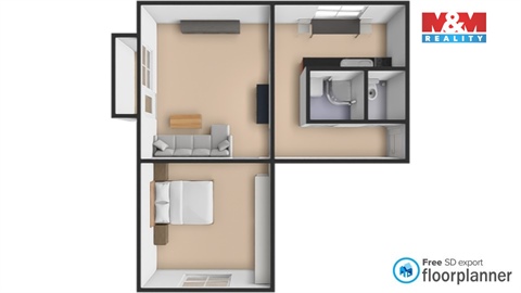 Pronájem bytu 2+1, 50 m² - 4